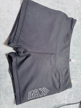 Black Women's Bike Shorts with Reflective Logo